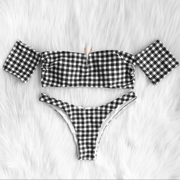 Daisys Boutique Other - ❤️CLEARANCE❤️ gingham off the shoulder bikini set